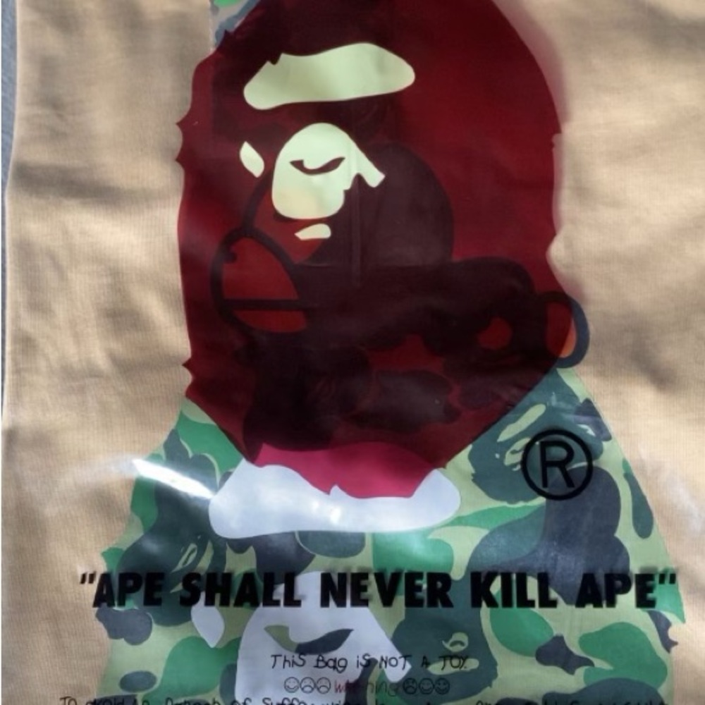 Bape Short Sleeve Tee - Red and Green Camo